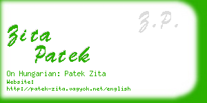 zita patek business card